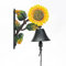 Sungmor Campana de Mano de Girasol de Hierro Fundido Resistente, decoración de Pared Pintada a Mano para Uso en Interiores y Exteriores