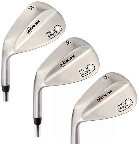 Ram Golf Pro Spin 3 Wedge Set - 52 Gap, 56 Sand, 60 Lob Wedges - Mens Left Hand