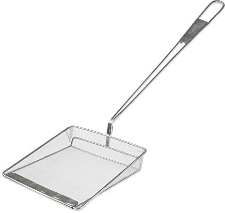 FISH SCOOP SCRAP SHOVEL STAINLESS STEEL FINE MESH 8 FOR CHIP SHOP FRYING RANGE