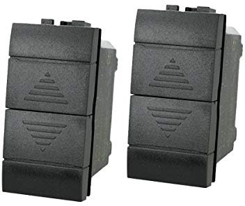 2 Pezzi Pulsante Doppio Saliscendi, Compatibile Con Bticino Living Light (Nero)