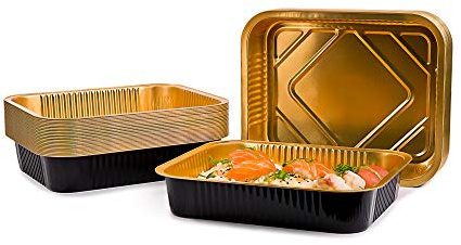 CONTITAL Eclipse AS223600 | Vaschette Alluminio Laccato 8 Porzioni Extra-Rigide | Teglie Forno Monouso per Alimenti | Contenitori Asporto, Microonde | 25 Pezzi