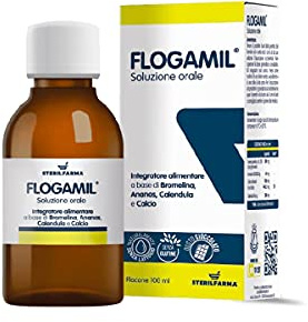 Flogamil Integratore Alimentare a Base di Bromelina da Ananas - Riduce la Pesantezza delle Gambe - Senza Conservanti - da 1 Anno di Vita in Su - Flacone da 100 ml