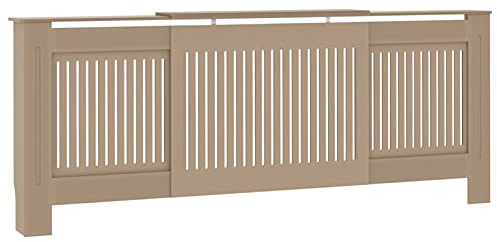 Susany Heizkörperverkleidung mit vertikalen Latten Heizungsabdeckung Heizungsverkleidung Heizkörperabdeckung Heizung Abdeckung Heizkörper MDF 205cm