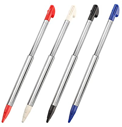 3DS XL Stylet rétractable en métal compatible avec Nintendo 3DS XL 4 en 1 Combo Touch Styli Pen Set Multicolore pour 3DS XL