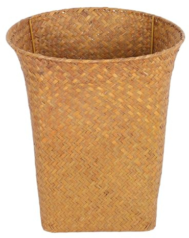 Cabilock Cesta Decorativa De Paja 11.14X9.84X9.84 Pulgadas Contenedor De Almacenaje Creativo Multiusos Para Cocina Hogar Oficina Papelera Compacta