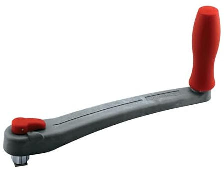 wellenshop Winschkurbel mit Arretierung grau | rot 200/250 mm Größe 250 mm