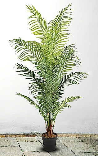 Arbre Artificiel 1 M/1,2 M/1,4 M/1,6 M/1,8 M/2 M Bonsaïs Extra Hauts For Palmier For Terrasse Extérieure – Patio/jardin/porte D'entrée, Grands Palmiers Verts Artificiels Avec Pots Et Tiges, Résistant
