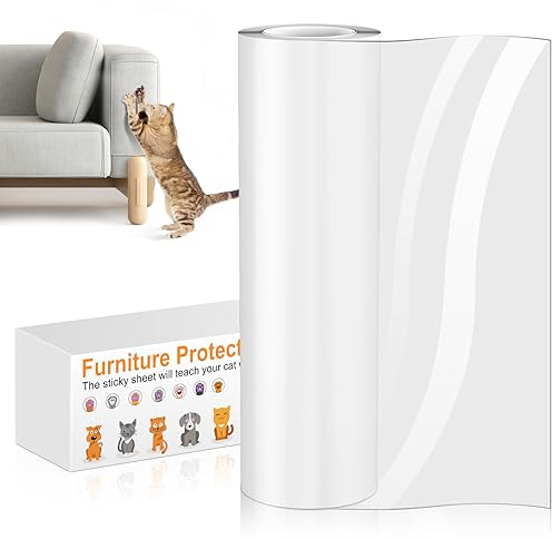 Cat Anti Scratch Tape (30cm x 5m) Transparent Anti Scratch Furniture Protector, Wear and Scratch Resistant Cat Scratch Deterrent Sticky Paws Tape for Carpet, Sofa, Couch, Door
