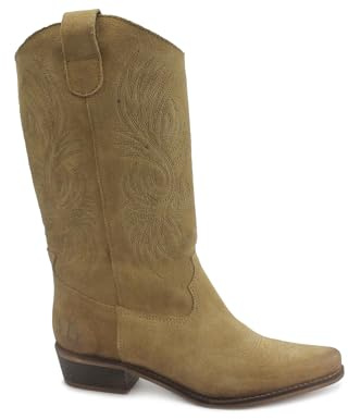 Felmini Stivali Texani Gambale Alto Tomaia Camoscio 38 / Beige