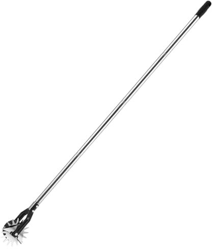 Yominerr Wheel Rotary Edger, Manual Edger Lawn Tool,Adjustable Length with Sturdy 4-Section Stainless Steel Lawn Edger Tool