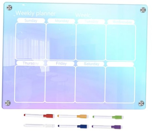 STOBOK Löschbare Wöchentliche Kühlschranktafel Magnetischer Acrylplaner Tägliche Notiztafel Für Den Zeitplan Im Home Office