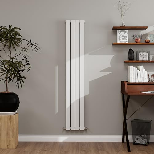 White Designer Radiator Vertical 1600×272mm Double Flat Panel - Wall/Floor Mounted for Modern Multi-Scene & Central Heating 3038 BTU