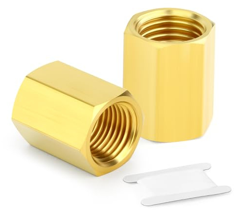 TAILONZ PNEUMATIC 2PCS Brass Hex Coupling 1 BSP Female to 1 BSP Female Thread Connector for Air Water Oil Gas Pneumatic and Hydraulic Systems