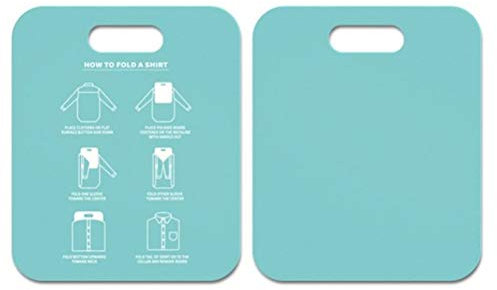 Planche à Dossiers de Chemise, T-shirts Vêtements Pliant Planche à Blanchisserie Dossier de Planche de Pliage Boîte de Pliage avec Conception de Trou Annulaire pour les T-shirts, (WHITE) (BLUE)