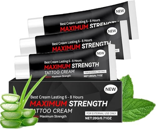 Gel crème anesthésiant pour tatouages, crème nourrissante, hydrate et apaise les articulations, jusqu'à 6 heures de tenue extra forte pour les tatouages