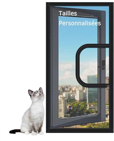 DUOLEH Moustiquaire Fenetre Écran Filet de Protection Chat | Filet de Balcon Anti-chute pour Animaux de Compagnie, Filet Écran Insecte pour Terrasses Maison Bureau
