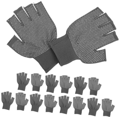 WOONEKY 8pairs Non-slip Fingerless Gloves for Women Men Knit Safety Gloves Thumbless Design Comfortable Work for Woodworking Gardening and Heavy-duty Jobs