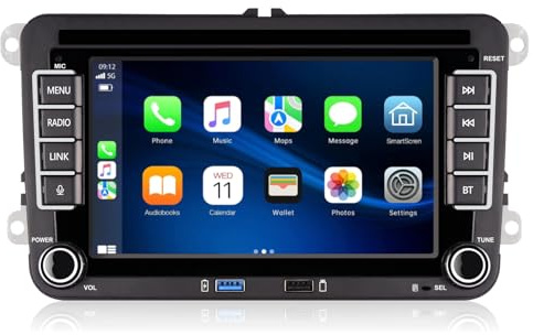 Linux Bluetooth Car Radio for Golf 5 6 VW Polo T5 Seat with Navigation WLAN FM/AM/DSP/Mirror Link, Apple Carplay, Android Car, Steering Wheel Ctrl, 2Din Dab Car Radio Touch Screen