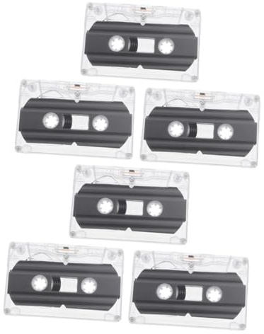 DIYEAH Lot de 6 Cassettes Audio Vierges 30 Étui Rigide Transparent pour Bricolage Enregistrements et Fêtes Cassettes Enregistrables pour Créativité et Messages Personnalisés