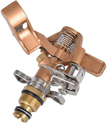 Arroseur de pelouse en laiton résistant à la corrosion - Rotation automatique à 360 degrés - Assure une répartition uniforme de l'eau - Tête d'arrosage oscillante professionnelle