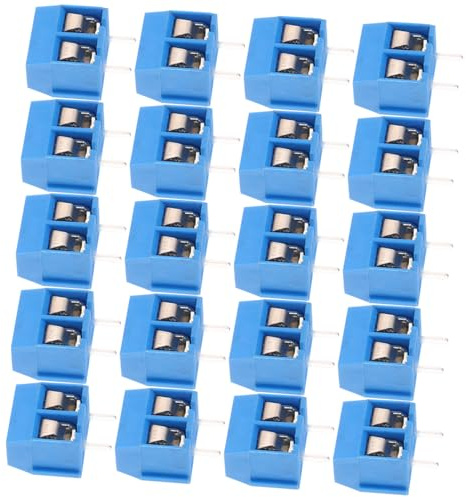HEALSOPTHY Blocchi Terminali a Vite 2 Pin Morsettiera Blu in Ferro 5mm Connessione Sicura per Fili e Dispositivi Elettronici 100 Pezzi