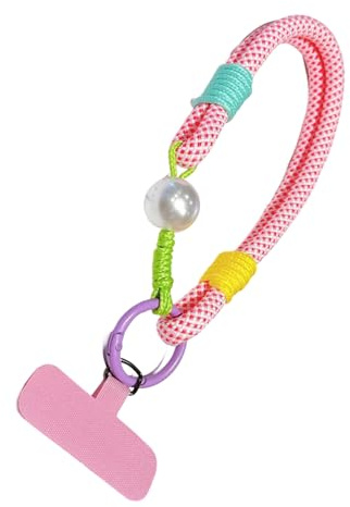 Ddujbtp Pratico cavo multicolore corto alla moda con perline eleganti e supporto per telefono connettore in metallo rinforzato