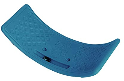 Curved Balance Board for Kids - Blue Wobble Board Popping Rocker for Core Strength, Toddler Seesaw Yoga Equipment Indoor Outdoor Play