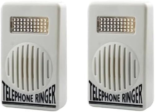 2 suonerie per telefono, colore bianco, suono extra forte per telefono/telefono, sicurezza di piccole dimensioni e leggero, telefoni fissi, telefoni e accessori