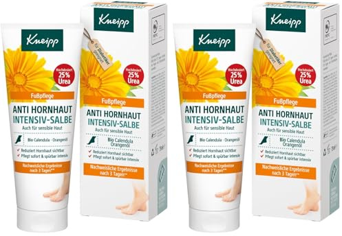Kneipp Anti Hornhaut Intensiv-Salbe, Reduziere Hornhaut effektiv, tiefenwirksam und langanhaltend, Intensive Feuchtigkeit für eine spürbar weiche Haut, 75ml (Packung mit 2)
