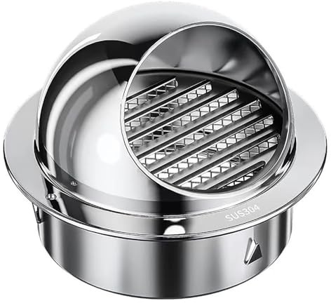 Frånluftsgaller Runt med Insektsskydd, Ventilationsgaller Rostfritt Stål Väderskyddsgaller Avlufts Lufthuva Utomhus, för Kök Badrum Ø50mm-300mm(150mm(5.9inch))
