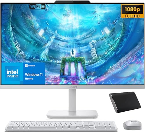 Lenovo 24 All-in-One Desktop Computer • 4-core Intel N100 Processor • 32GB RAM • 1.5TB Storage (1TB SSD + 512GB External) • Office 365 for The Web • Wired Keyboard&Mouse • Windows 11
