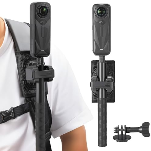 Selfie stick hållare för ryggsäcksremmar med klämfäste för Insta360 X5 X4 Air X3 ACE Pro 2 för DJI Osmo 360 Action 6 5 4 för gopro max hero 13 12 11 tillbehör