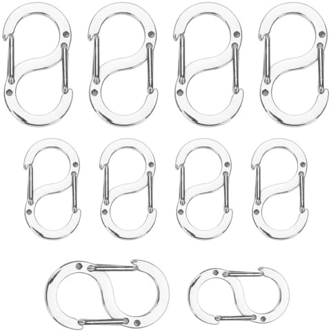 ZAKTUS 10 Pezzi Chiusure S-Lock per Bracciali, Moschettone con Doppia Apertura, Chiusura per Collane e Bracciali, Mini Moschettone in Acciaio Inossidabile (2 Misure: 12 mm/16,5 mm)