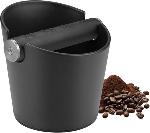 ZenithBurst Knock Box - Contenitore per colino, contenitore per colino, contenitore per caffè, contenitore per colino, accessori per caffè (nero)