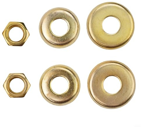 MuchLuckystar Skateboard Bushings Washers, 4Pcs Longboard Truck Bushing Kit with Cup Washers Nuts for Board Repair Parts Accessories(Golden)