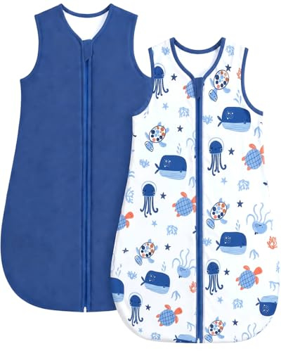 JiAmy Gigoteuse bébé Ete 0,5 1,0 1,5 Tog, Gigoteuse bebe de Coton Fille Garcon, Turbulette Ete, Chaud et Doux 0-24 Mois