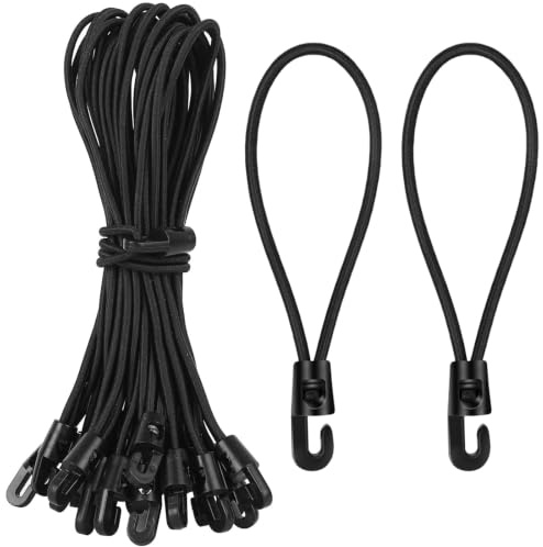 GUOYOU 20Pièces Tendeurs Elastique avec Crochets,10cm Multifonction Tendeur | Petit Résistant Corde Elastique, Résistants aux UV Sandow pour Bâche Voile Ombrage Tentes Camping Jardin Extérieur