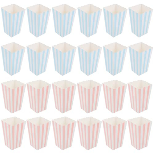 IMIKEYA Popcorn Boxen Snackverpackung 24 Stück mit Kreativem Design aus Papier Leicht zu Verstauen Breite Öffnung und Schmaler Boden für Party und Kino