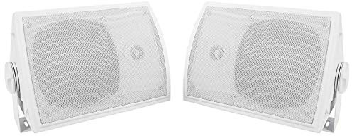 Rockville Pair HP5S 5.25 Outdoor/Indoor Home Theater Speakers w/Swivel Bracket, White