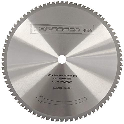 HM Kreissägeblatt 355 x 25,4 mm 80Z Universal für Metall und Kunststoff, hartmetallbestücktes Sägeblatt für viele unterschiedliche Anwendungen