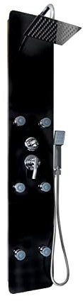 Duschpaneel 3 in 1 Duschsystem inkl. Regendusche und Massagedüsen schwarz