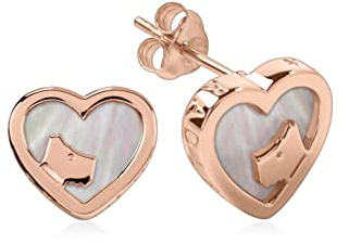 Radley Rose Gold And Pink Mop Heart Stud Earrings RYJ1066