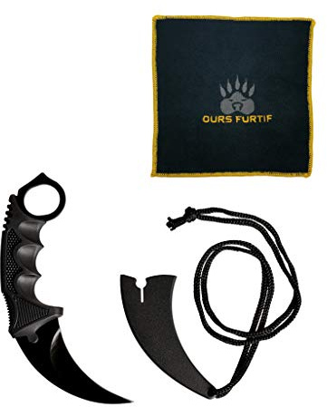 Ours Furtif Karambit Messer Scharf - Jagdmesser Feststehende Klinge Real Steel - Survival, Camping, Tactical, Kampf, EDC, Selbstverteidigung, Csgo Outdoor Knife Stainless Steele, jagtmesser