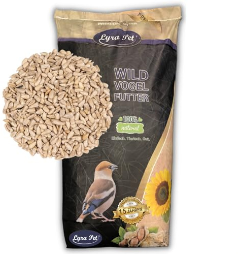 Lyra Pet® | 10 kg Sonnenblumenkerne Geschält | Neue Ernte | Ganzjahres Vogelfutter für Wildvögel l Für Kleine Vögel & Jungtiere | Schalenfreier Energielieferant | Ideal für Balkon & Terrasse | Ganzjähriges Wildvogelfutter - Ideal für Jungtiere - Wertvolles Streufutter - Energiespender ohne Schale - Sommer und Winter