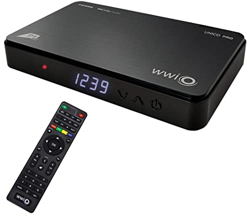 Decoder Ricevitore Digitale Satellitare HDMI Certificato Tivusat HD WWIO UNICO PRO DVB-S2 Con Card Inclusa, Telecomando 2 in 1 e Registratore PVR Nero