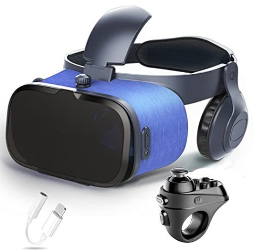 Gafas de Realidad Virtual, 3D VR Gafas con Controlador Bluetooth para Juegos Visión Panorámico VR Glasses para iPhone 13 Pro Max/13 Pro/13/12/11, para Samsung Galaxy S21, Huawei, Xiaomi
