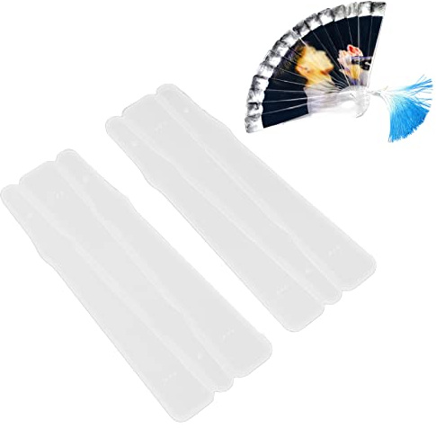 2 Pièces Moules en Résine époxy, Moule de Ventilateur Pliant à Main Bricolage Cristal Miroir Tridimensionnel Personnalisé Moule en Silicone pour Créer Un Ventilateur Droit en Résine D'art