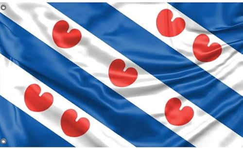 Niederlande Friesland Flagge | Einzigartiger Designdruck | Hergestellt in EU (90 x 150 cm)