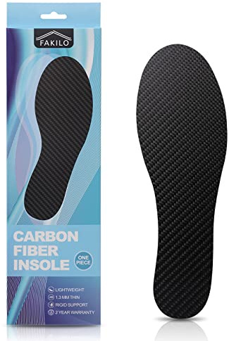 Soletta in fibra di carbonio 1 pezzo, solette FAKILO in fibra di carbonio Inserto per scarpe per donna Uomo, supporto rigido per punta erbosa