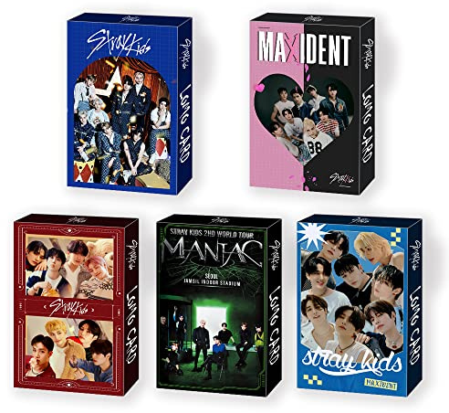 5 Stück/150 Stück Stray Kids Lomo Karte Kpop Fotokarten Grußkarte mit Postkarten-Box
